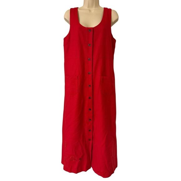 Vintage Harve Benard Red Wool Blend Button Down Embroidered Sheath Dress size 10 - Picture 1 of 5